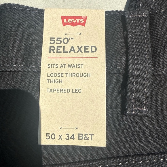 Levi's Black Relaxed Fit Jeans Classic Style 50 x 34 new NWT - Picture 9 of 10